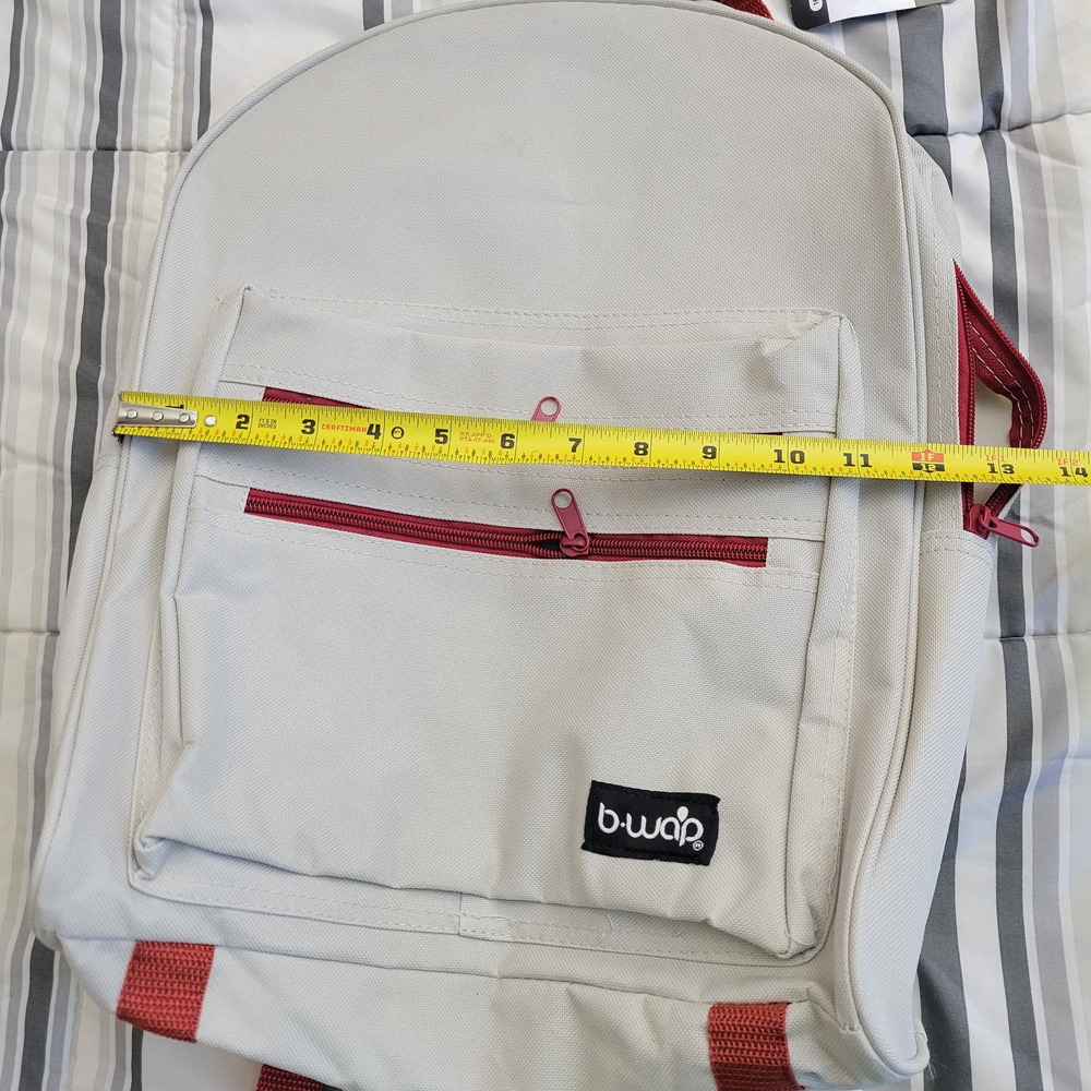 BWAP Backpack Kids One Size Beige Red School Lightweight - Picture 2 of 7